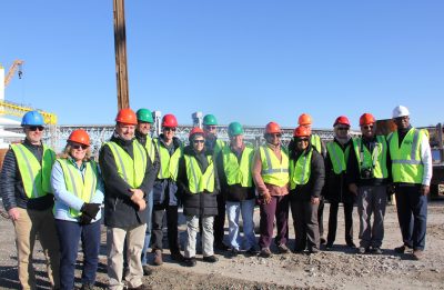 CT Sea Grant Associate Director Nancy Balcom, second from left, and Director Sylvain De Guise, 2nd row, center, were among those who participated in the tour.